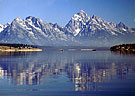 Teton Mountain relection in Jackson Lake